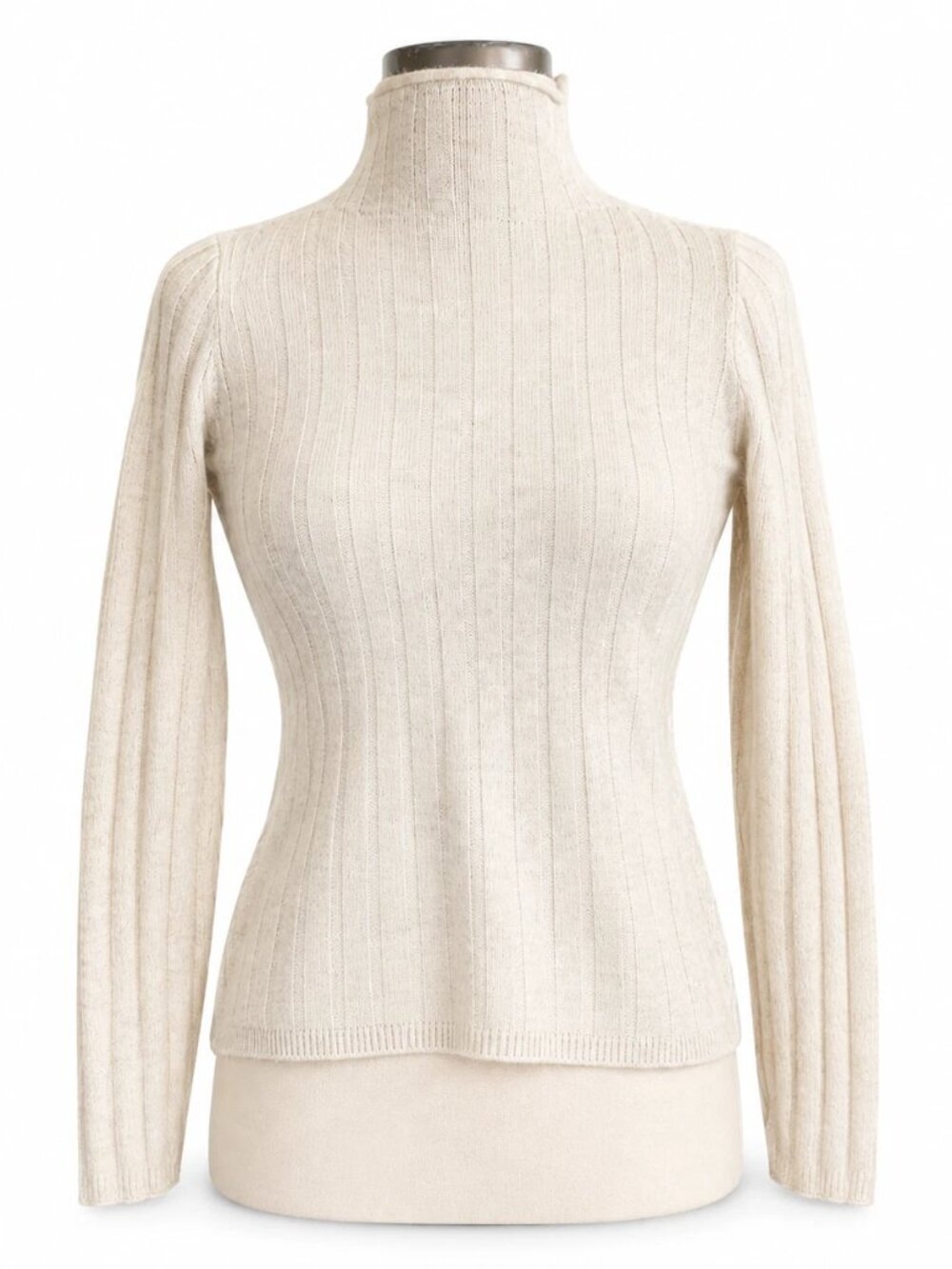 Madewell XXS Ivory Ribbed Turtleneck Sweater Merino Wool Alpaca Blend